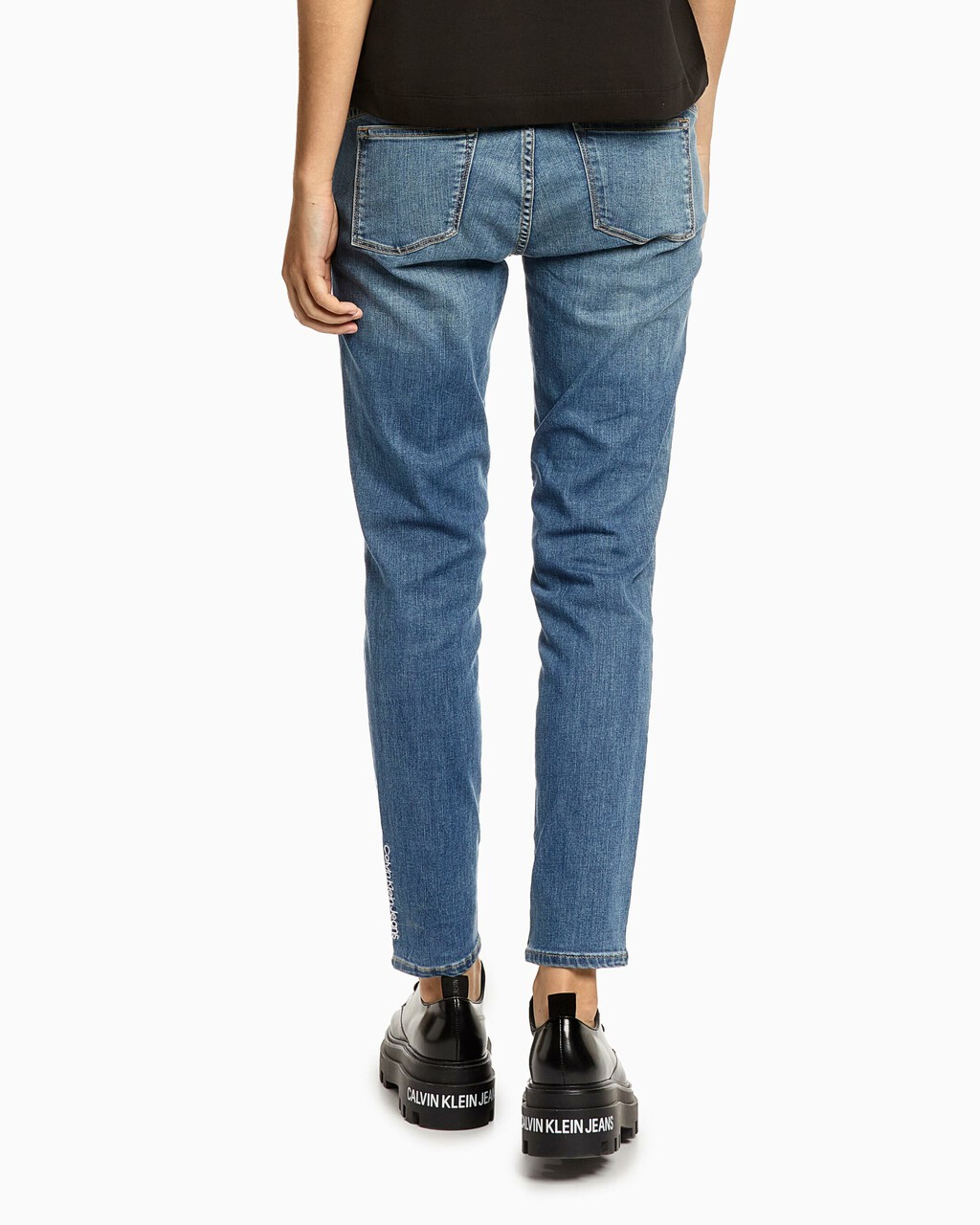 37.5 BODY ANKLE JEANS, Med Blue Dstr Back Embro Embro Hem, hi-res