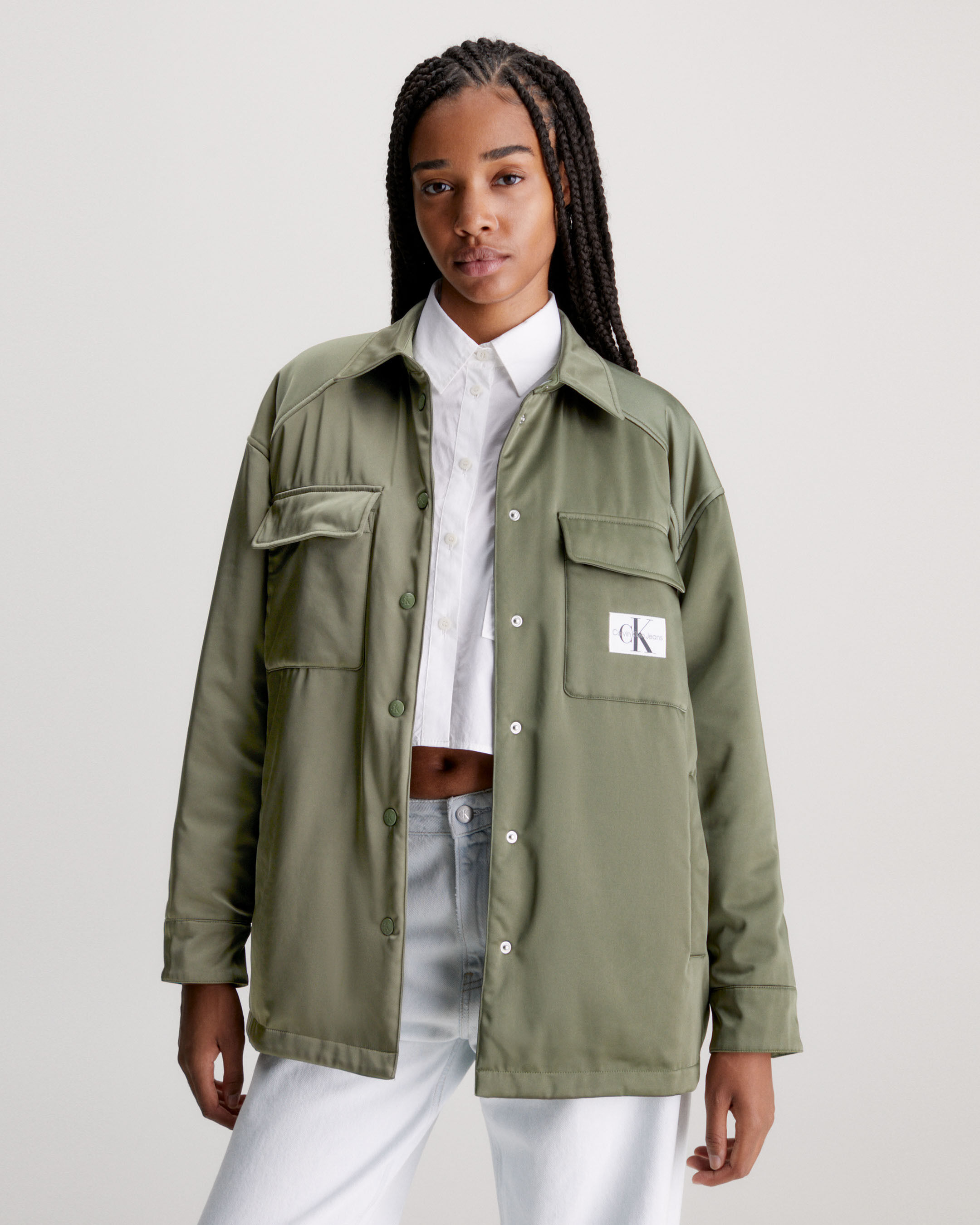 Calvin klein olive green jacket sale