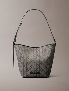 Emblem Jacquard Bucket Bag, LOTUS BEIGE / BLACK AOP, hi-res