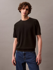 Tech Knit Crewneck Sweater T-Shirt, Black, hi-res
