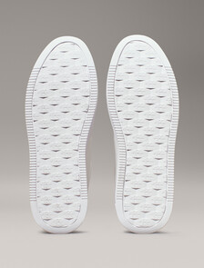 Leather Platform Trainers, Triple Bright White, hi-res