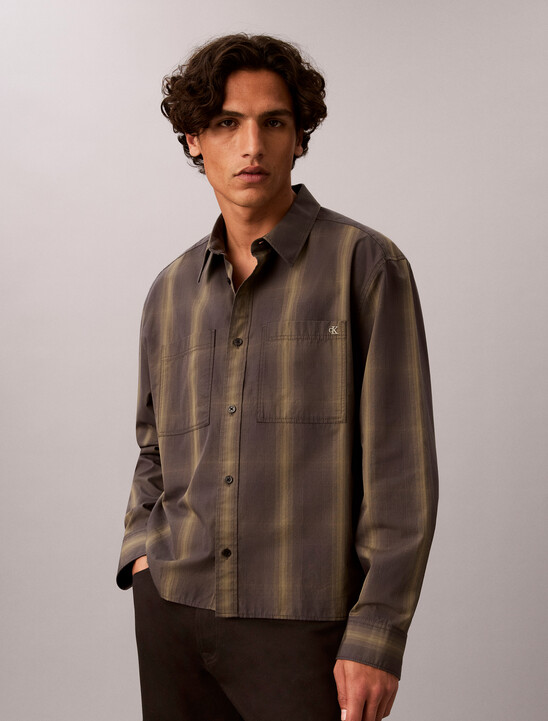 90s Check Poplin Relaxed Overshirt