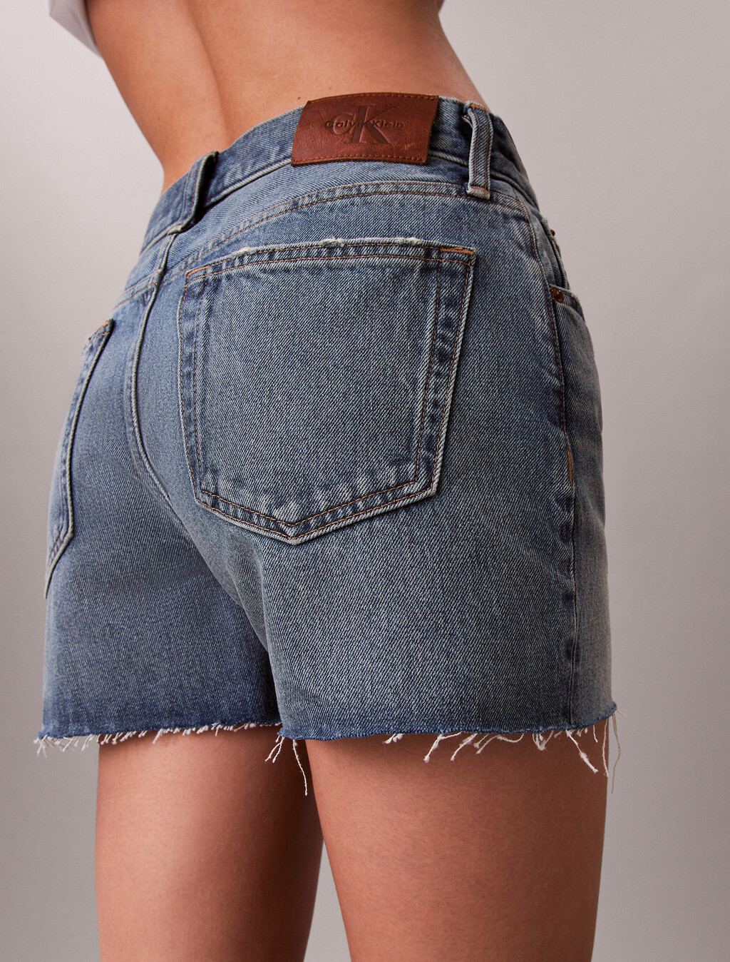 90s Signature Frayed Denim Short, BLUE DUNE, hi-res