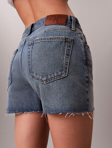 90s Signature Frayed Denim Short, BLUE DUNE, hi-res