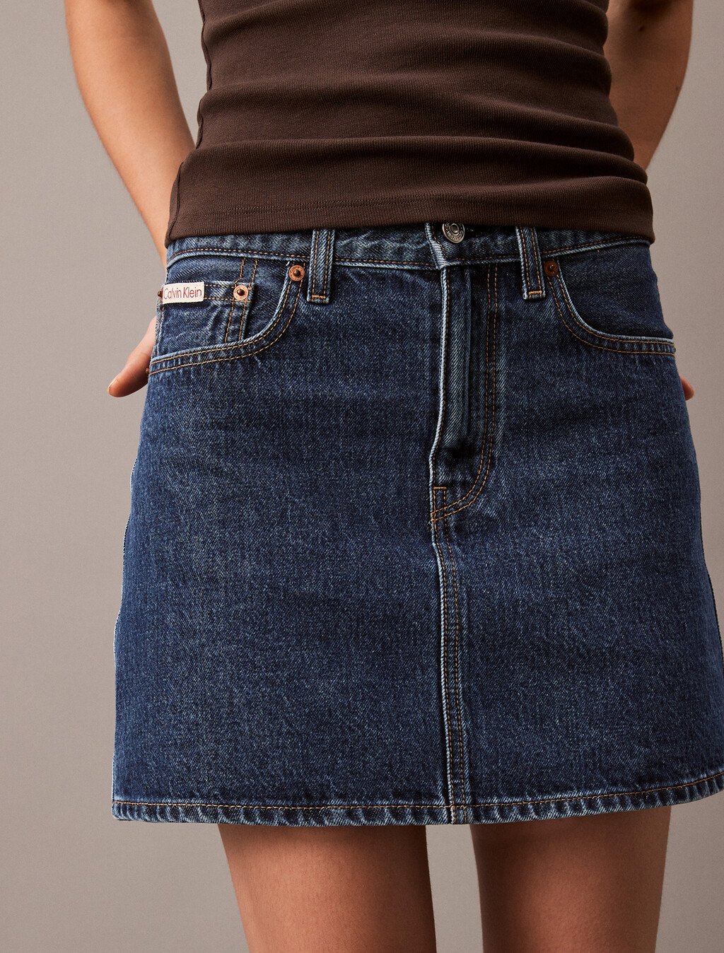 High Rise Denim Mini Skirt, PACIFICO, hi-res