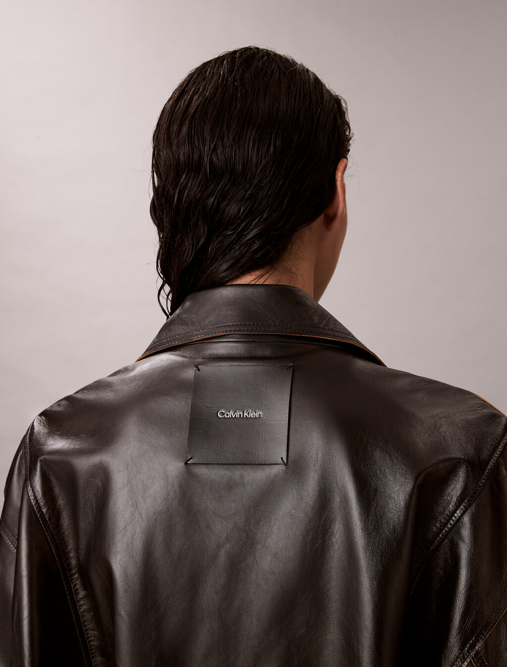 Relaxed Patent Leather Jacket, Black, hi-res