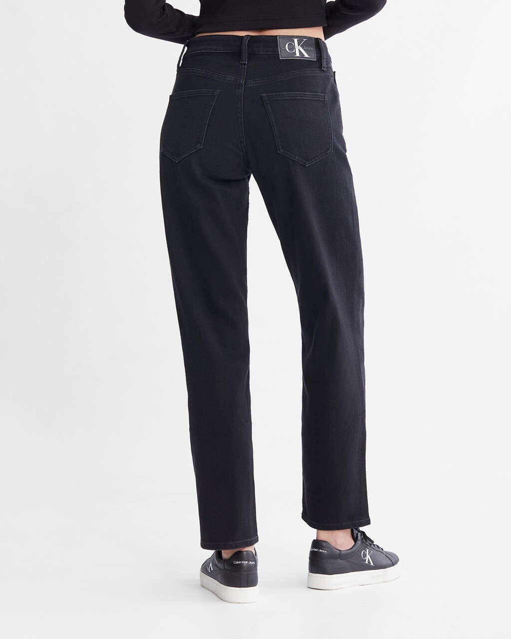 Luxe Lined 90S Straight Black Jeans, Denim Black, hi-res