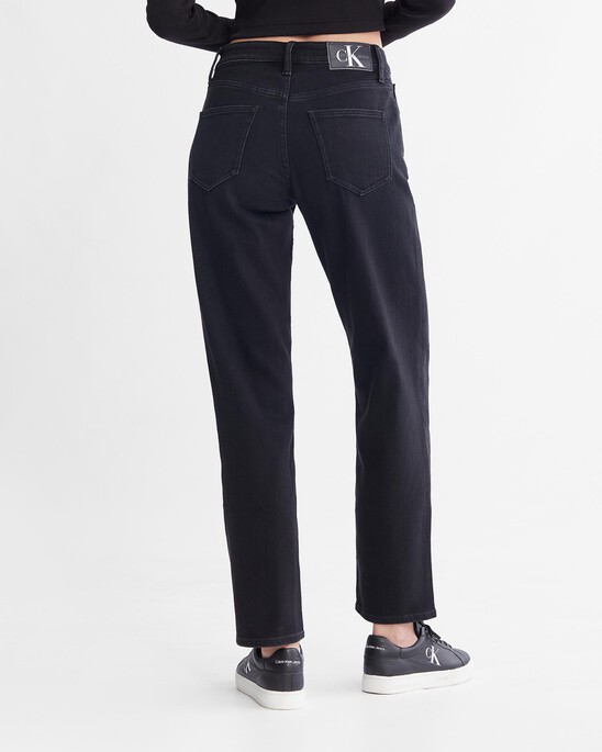 Luxe Lined 90S Straight Black Jeans