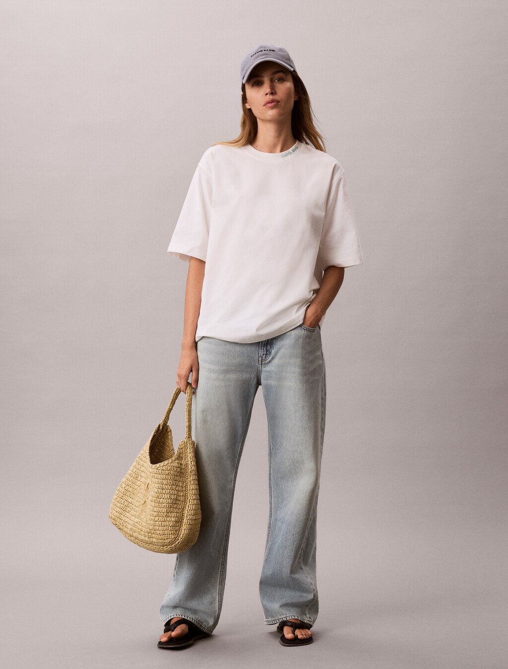 Cooling Cotton Jersey Relaxed Tee, Bright White, hi-res