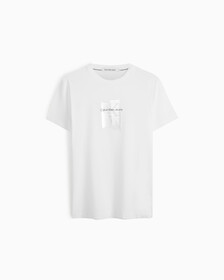 Metallic Foil Monogram Organic Cotton Tee, Bright White, hi-res