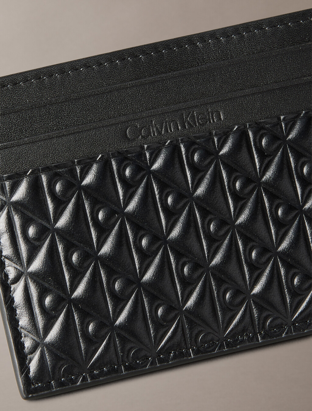Embossed Emblem Card Case, Black, hi-res