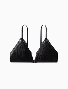 Lace Lightly Lined Triangle Bra, Black, hi-res