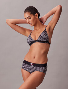 Triangle Bikini Top - CK Icon, 20242 ICON COTTON EMBLEM+BLACK, hi-res