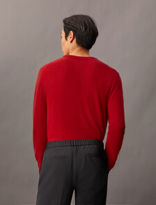 Classic Cashmere Crewneck Sweater, Scarlet Sage, hi-res