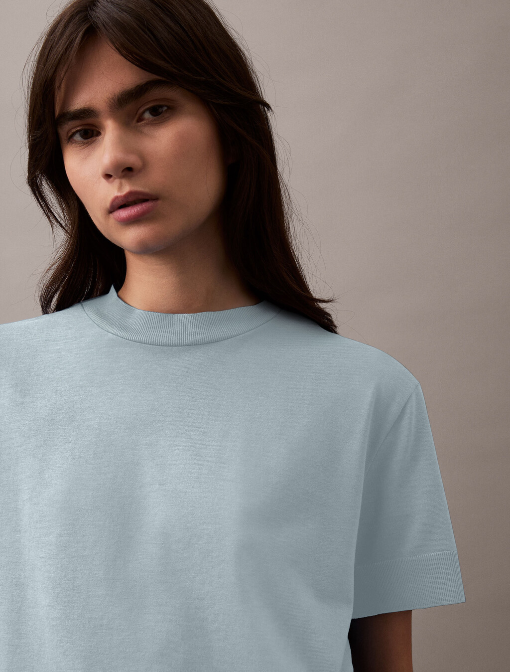 Silk Touch Mockneck Tee, Halogen Blue, hi-res