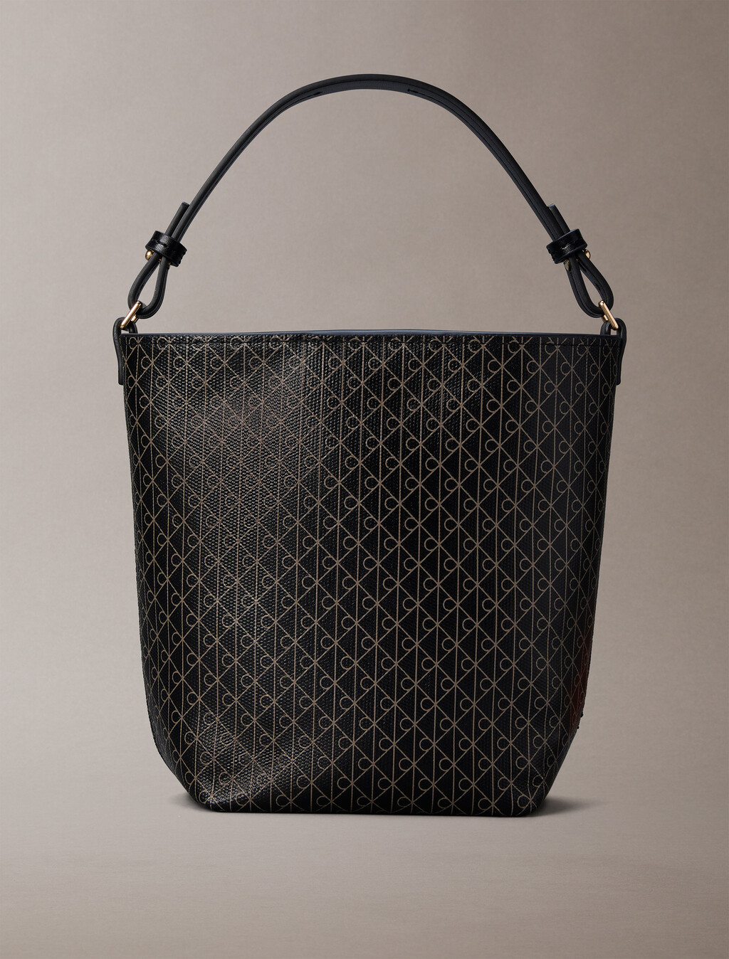 Allover Emblem Logo Bucket Bag, BLACK AOP, hi-res