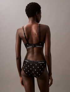 Icon Cotton Lightly Lined Triangle Bralette, DIAMOND LOGO+BLACK, hi-res