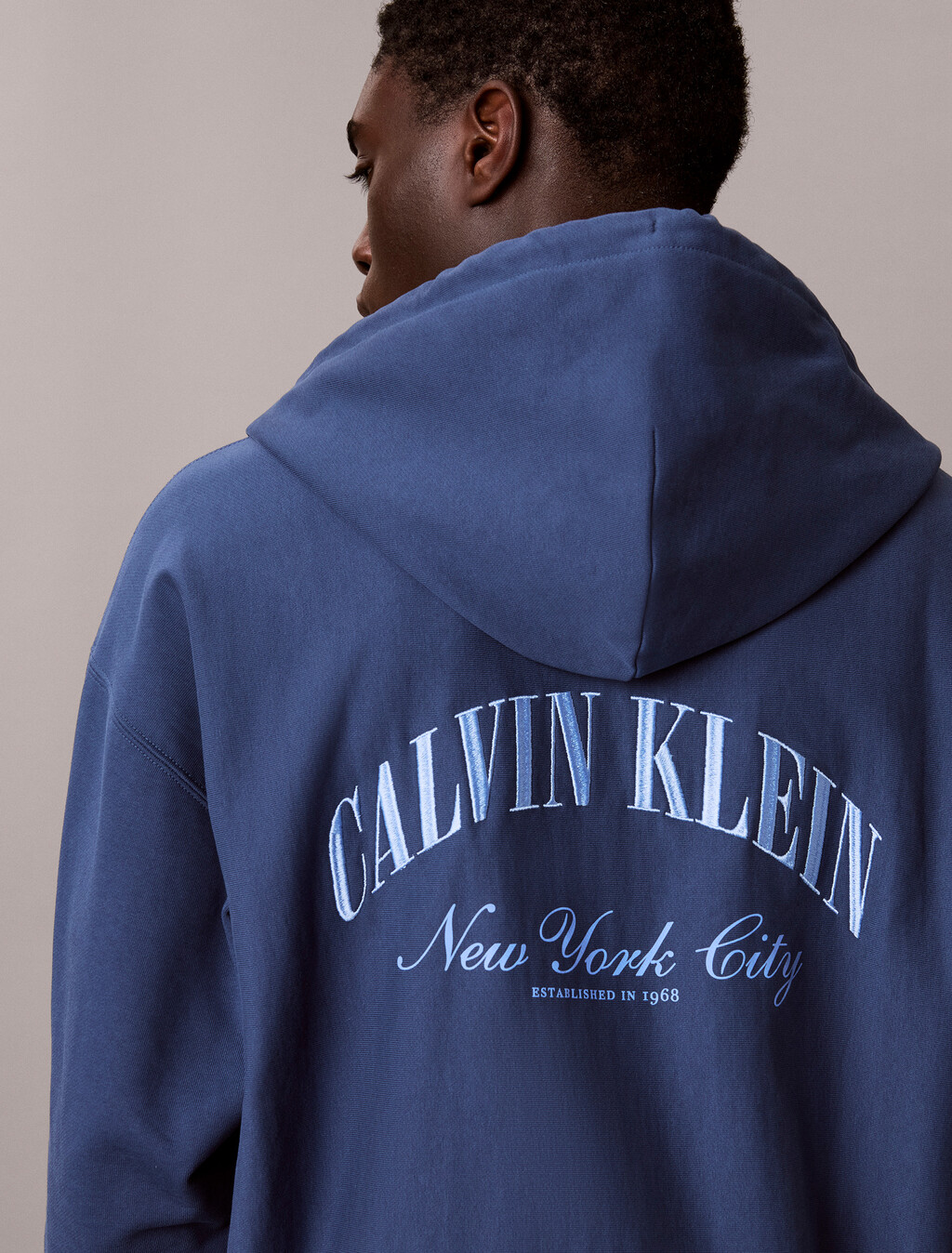 Varsity Logo Zip-Up Hoodie, Dark Denim, hi-res