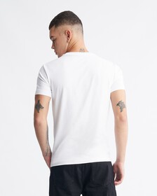 Metallic Foil Monogram Organic Cotton Tee, Bright White, hi-res