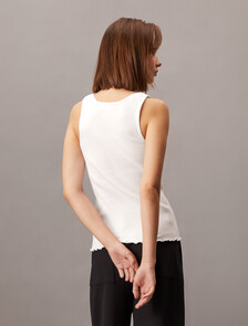 Rib Knit Tank Top, Brilliant White, hi-res