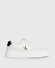 Leather Trainers, BRIGHT WHT/BLK, hi-res