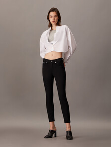 Forever Stretch Black High Rise Skinny Ankle Jeans, Denim Black, hi-res