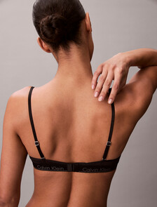 Lightly Lined Demi Bra - Icon Logo Lace, Black, hi-res