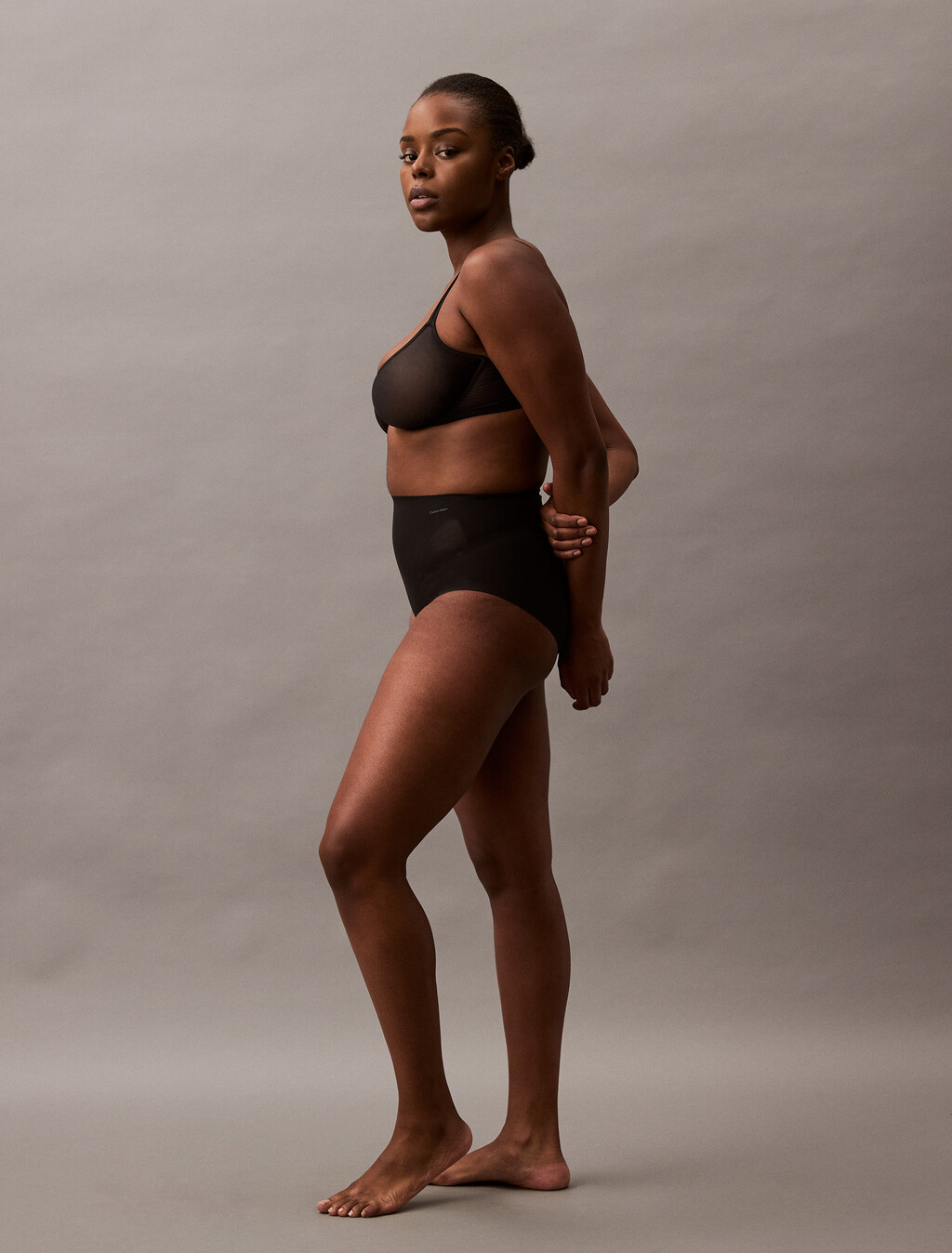 Stay-Put Mesh Brief, Black, hi-res