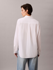 Relaxed Cotton Poplin Shirt, Brilliant White, hi-res