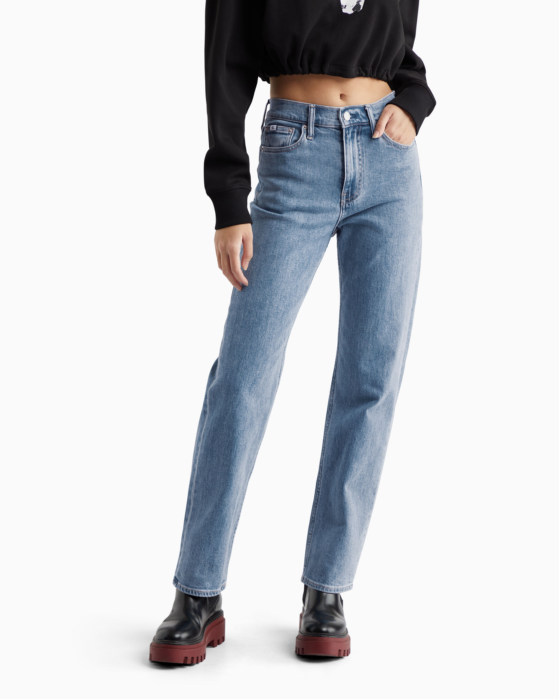 Calvin klein high outlet rise straight jeans