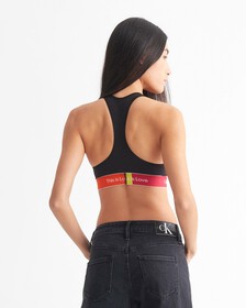 PRIDE COLOR BLOCK LIGHTLY LINED BRALETTE, Black, hi-res