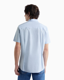 Tonal Monogram Short Sleeve Shirt, CHARMBRAY BLUE, hi-res