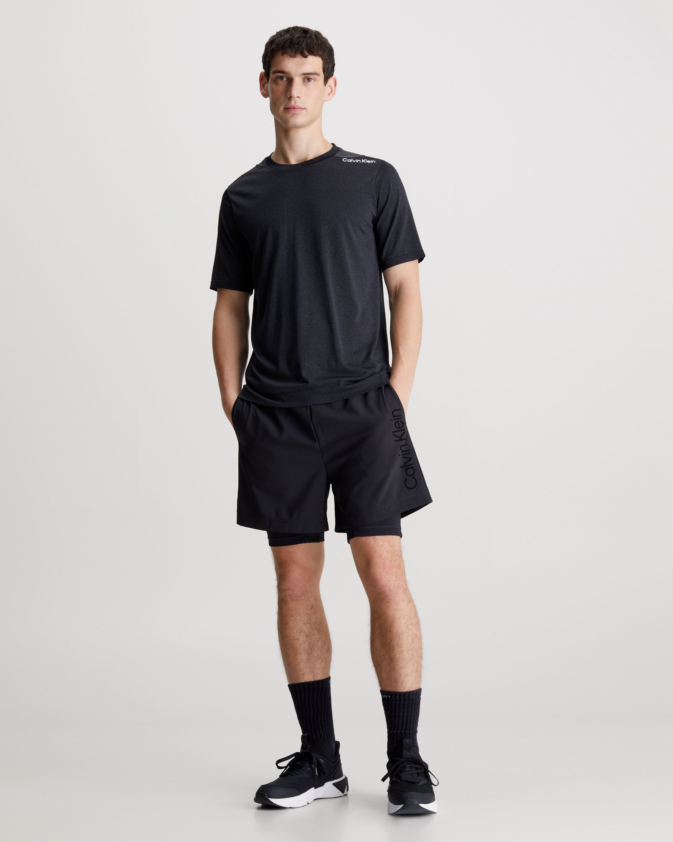 Black calvin discount klein shorts