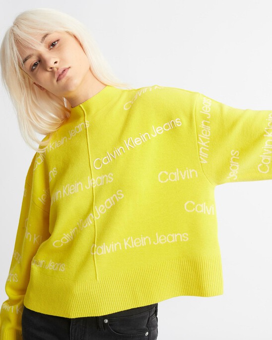 ALL OVER LOGO WOOL SWEATER