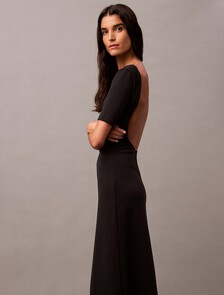 Backless Jersey Dress, Black Beauty, hi-res