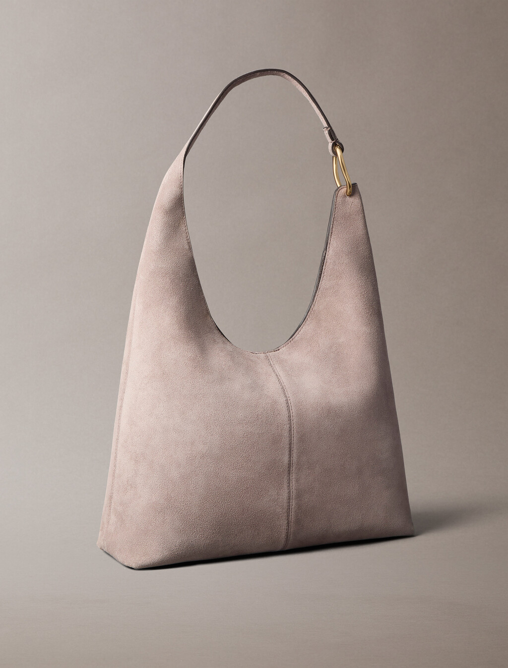Large Soft Suede Shoulder Bag, Moonstruck Suede, hi-res