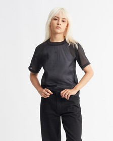 DOUBLE LAYER TEE, Ck Black, hi-res