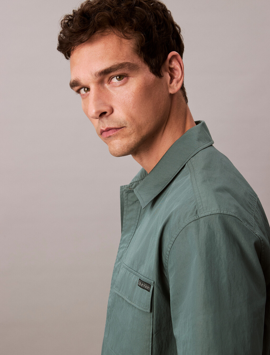 Cotton Nylon Relaxed Shirt, Seaside Aqua, hi-res