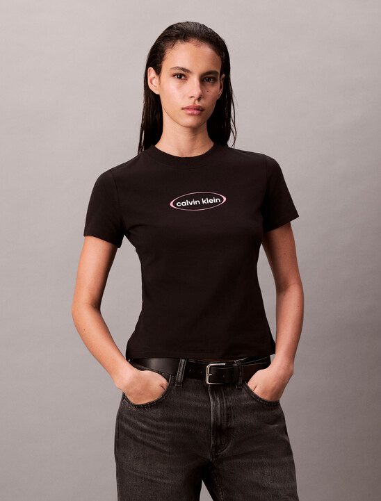 Oval Logo Print Slim Tee