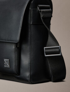 Saffiano Emblem Logo Messenger Bag, Black, hi-res