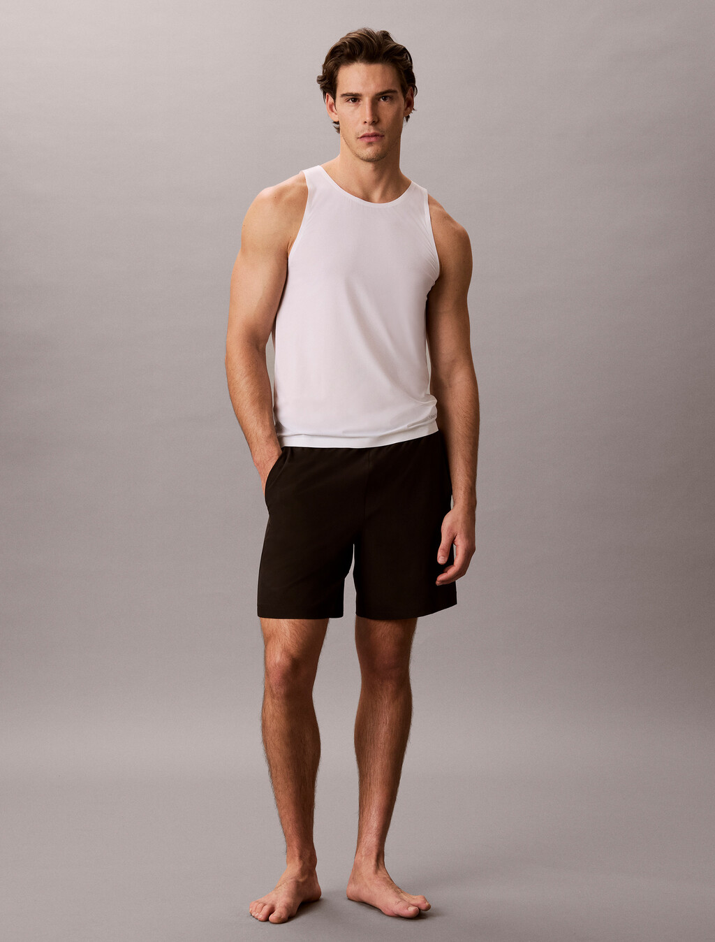 Invisible Microfiber Mesh Tank Top, Classic White, hi-res