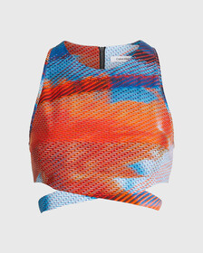 Movements Cut Out Back Zip Top, Motion Flower Aop, hi-res