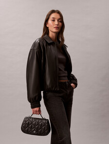 Quilted Emblem Logo Chain Bag, Black, hi-res