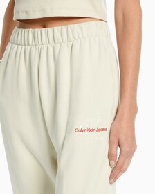 TWO TONE MONOGRAM JOGGERS, Eggshell, hi-res