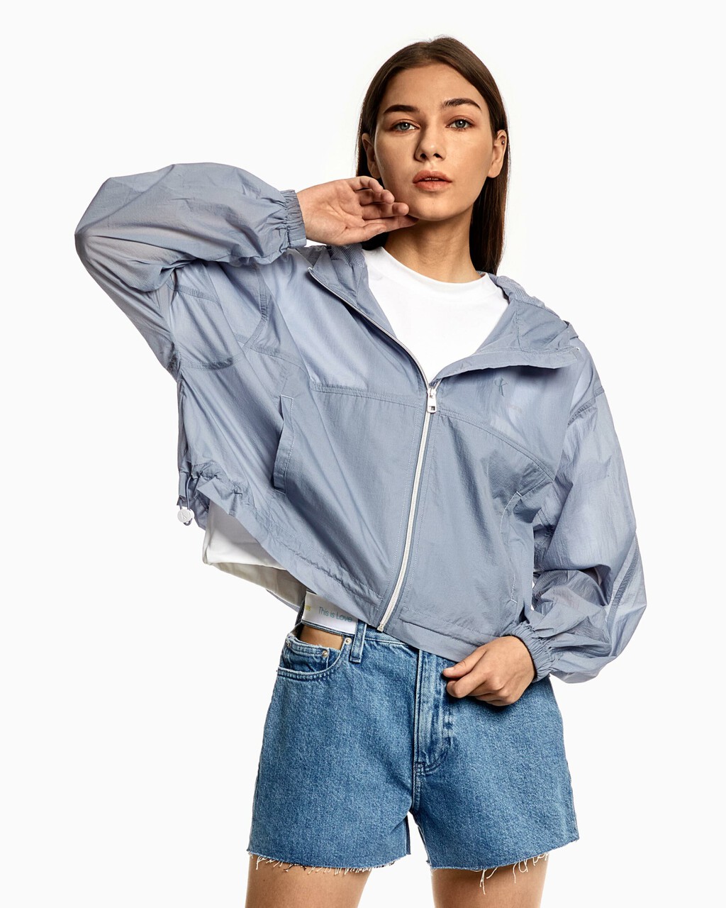 SHEER WINDBREAKER, Silver Sky, hi-res