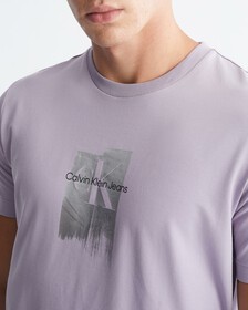 Metallic Foil Monogram Organic Cotton Tee, Lavender Aura, hi-res