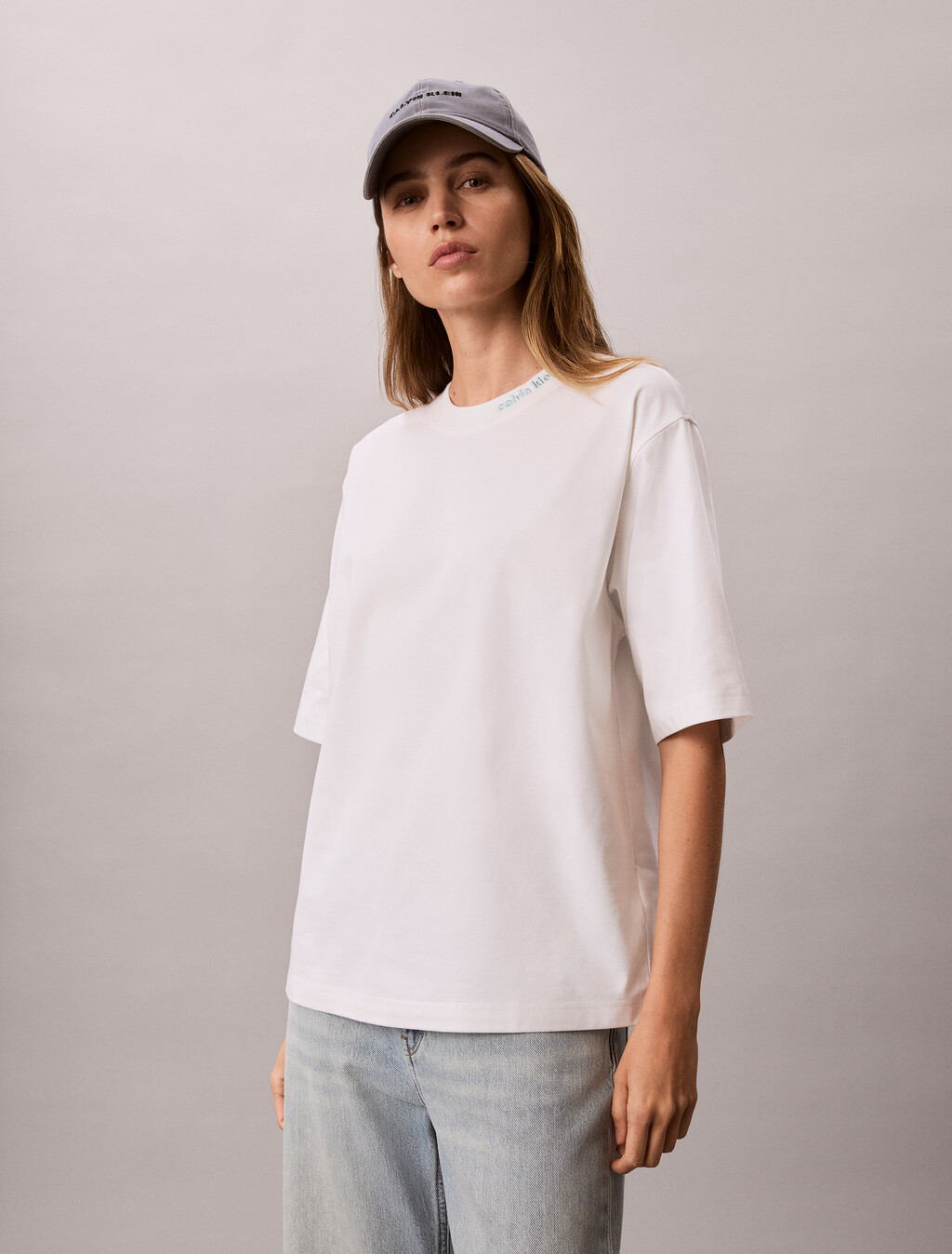 Cooling Cotton Jersey Relaxed Tee, Bright White, hi-res