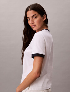 Heritage Logo Relaxed Ringer Tee, Bright White, hi-res