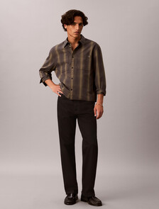 90s Check Poplin Relaxed Overshirt, Black Oyster, hi-res