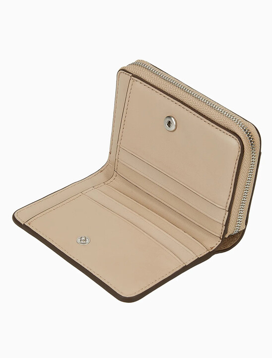 Minimal Monogram Medium Zip Around Wallet